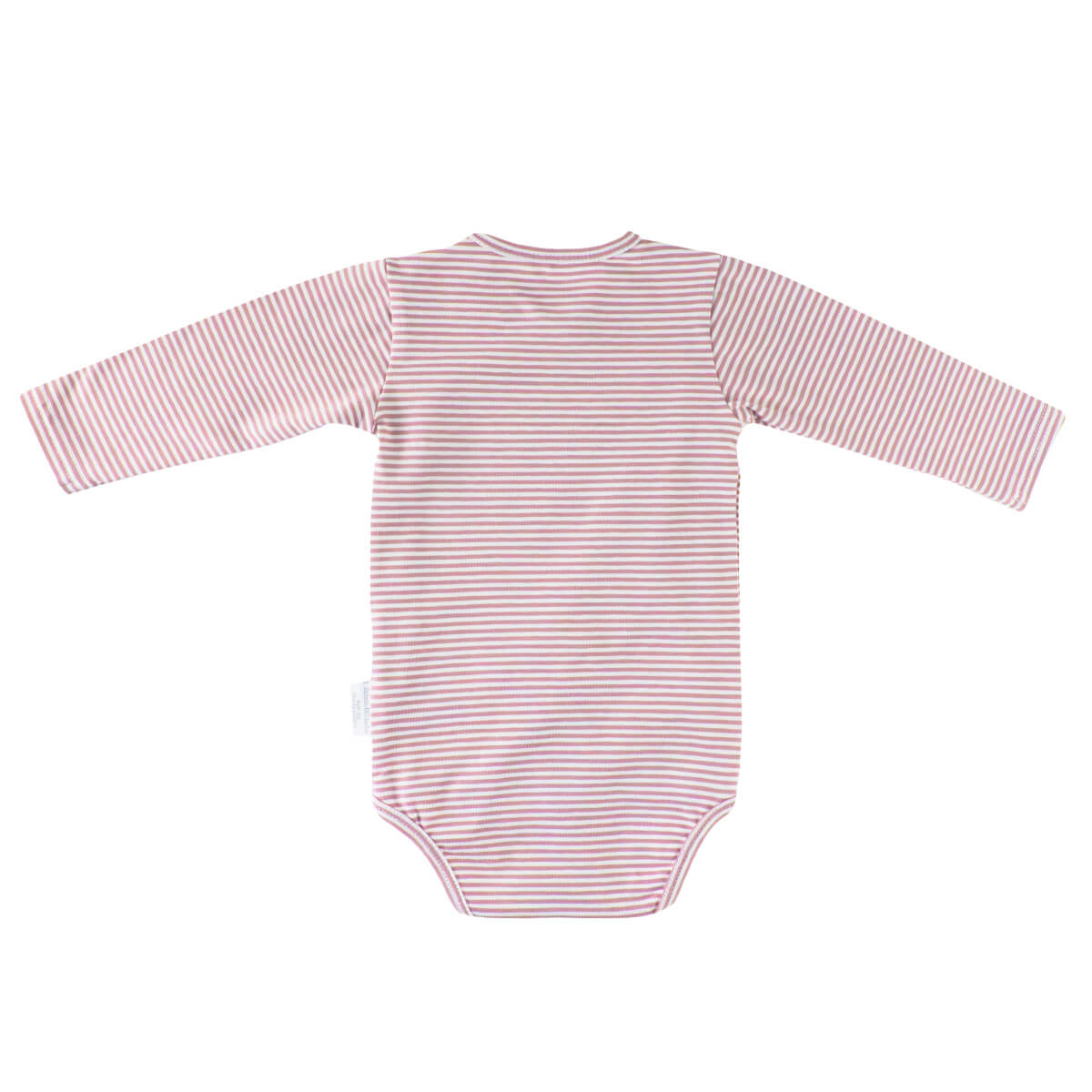 Body s dlhým rukávom SOFTELLO - ružový prúžok – Obrázok 2