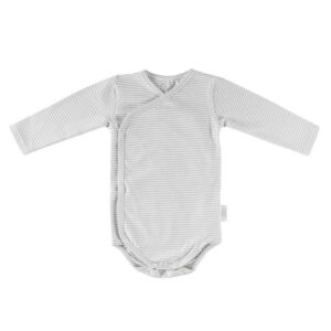 Body s dlhým rukávom SOFTELLO - svetlosivý prúžok