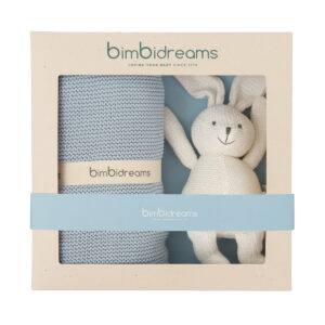 Darčekový set BIMBIDREAMS RABBIT - BLUE BLANKET