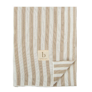 Pletená bambusová deka BIMBIDREAMS STRIPES02 BEIGE