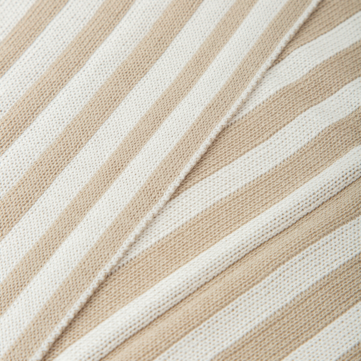 Pletená bambusová deka BIMBIDREAMS STRIPES02 BEIGE – Obrázok 2