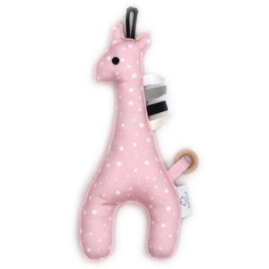 hračka žirafka svetloružová bodka foto 1