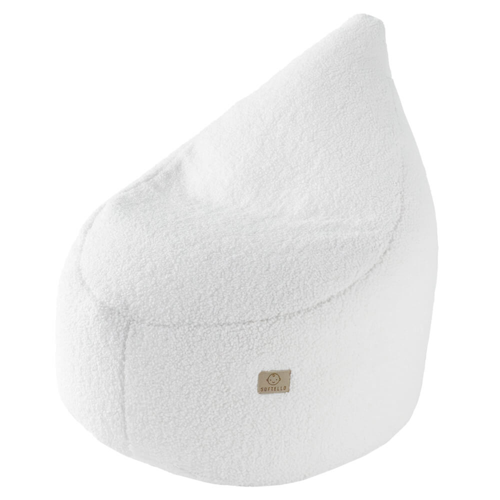 Bouclé sedací vak pre deti SOFTELLO - biely