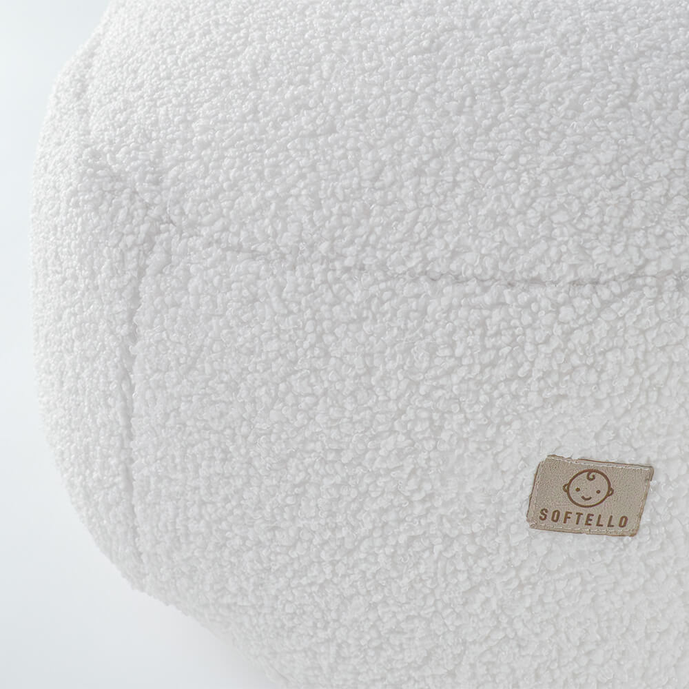 Bouclé sedací vak pre deti SOFTELLO - biely – Obrázok 2